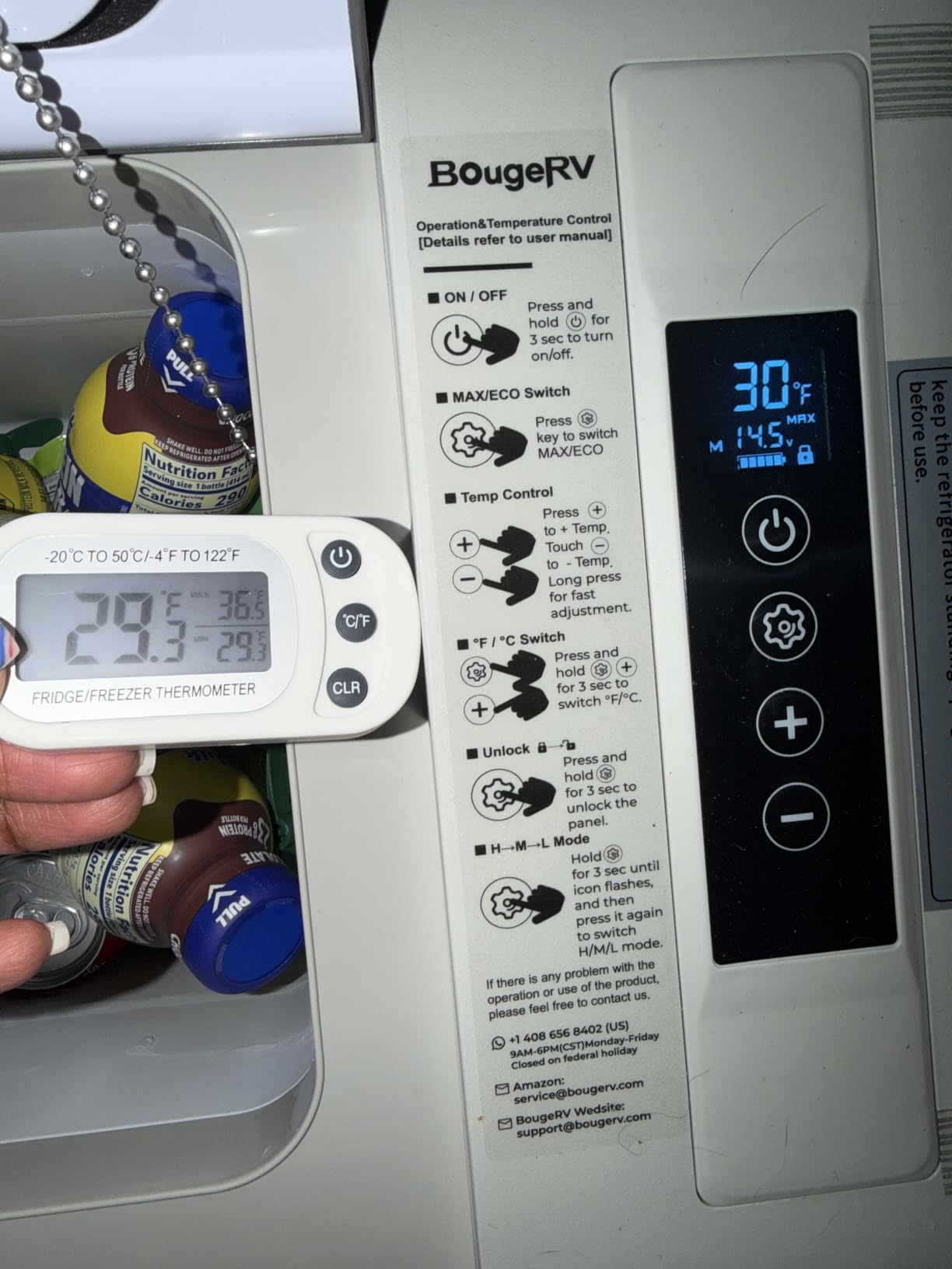 BougeRV 12v Refrigerator 23 Quart Portable Freezer for Car | No Ice Needed, Use as Fridge or Freezer, Fast 15-Min Cool to 32F, 12/24V DC, 110V AC, Electric Cooler for Camping, Road Trip customer photo 2