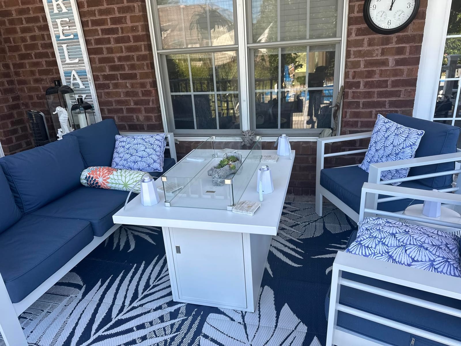 Amopatio Aluminum Patio Furniture Set with 5'' Thick Olefin Cushions, Grey | Waterproof Cover, 3.2'' Wide Armrests, Modern Outdoor Design, 4 Piece Set, Weather Resistant, for Backyard, Garden, Deck customer photo 1