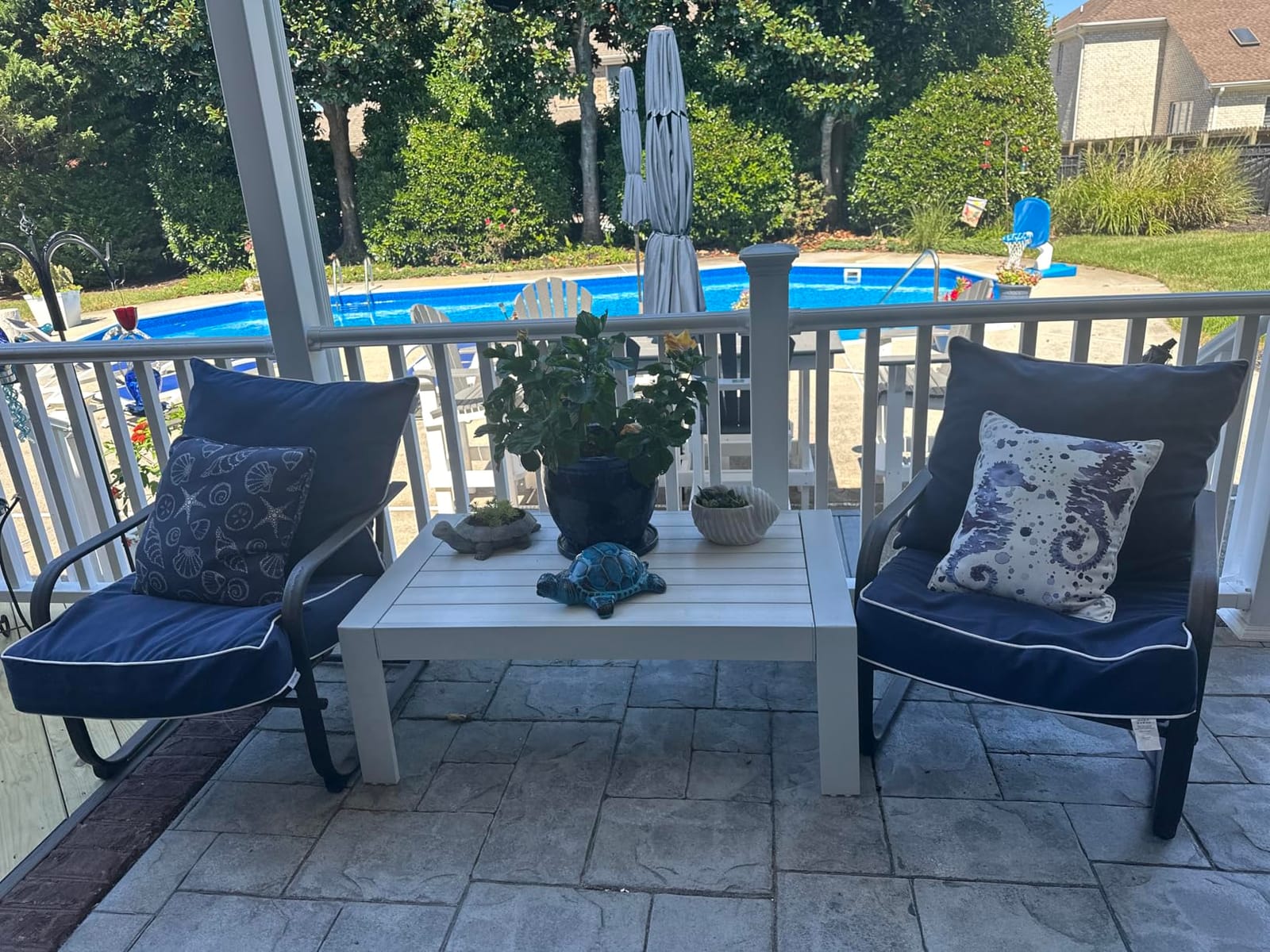 Amopatio Aluminum Patio Furniture Set with 5'' Thick Olefin Cushions, Grey | Waterproof Cover, 3.2'' Wide Armrests, Modern Outdoor Design, 4 Piece Set, Weather Resistant, for Backyard, Garden, Deck customer photo 2