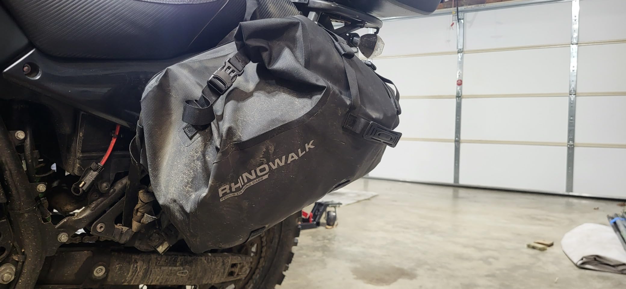 Rhinowalk Motorcycle Saddlebags 48L(24L*2) Waterproof Motorbike Side Bags, Travel Luggage Panniers with Shoulder Strap for Adventure & Sport Motorcycle Racks, 1 Pair customer photo 2