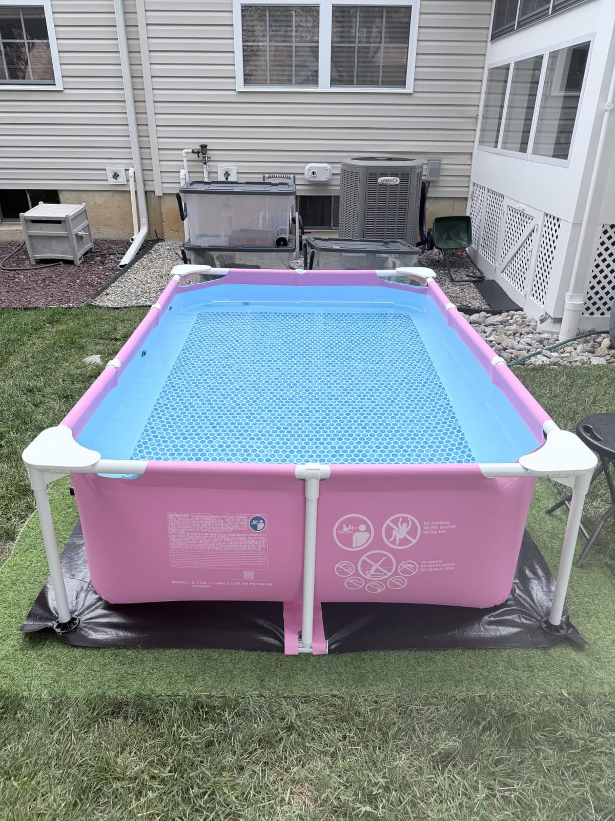 INTEX Metal Frame 7ft x 5ft x 23.5in Above Ground Swimming Pool, Pink | 28266EH - Pool Only (Pump Not Included) customer photo 1