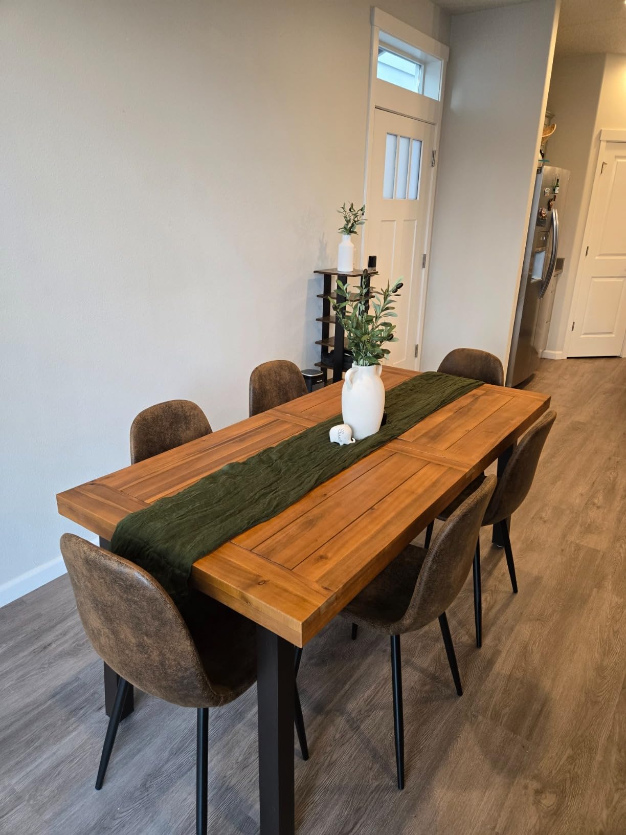 Devoko 6 Person Acacia Wood Dining Table for Kitchen,Natural | Farmhouse Kitchen Table for 6 for Indoor Outdoor Mesa De Comedor customer photo 2