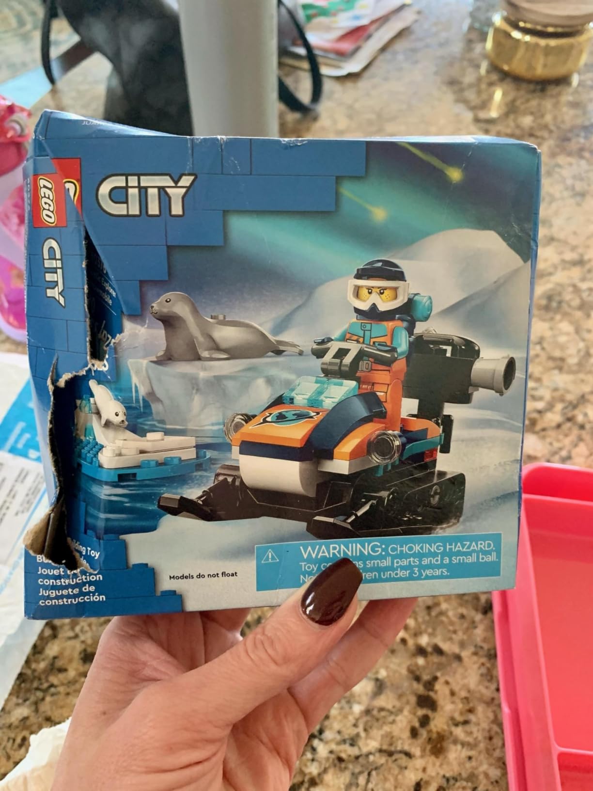 LEGO City Arctic Explorer Snowmobile 60376 Building Toy Set, Snowmobile Playset with Minifigures and 2 Seal Figures for Imaginative Role Play, Fun Gift Idea for 5 Year olds customer photo 1