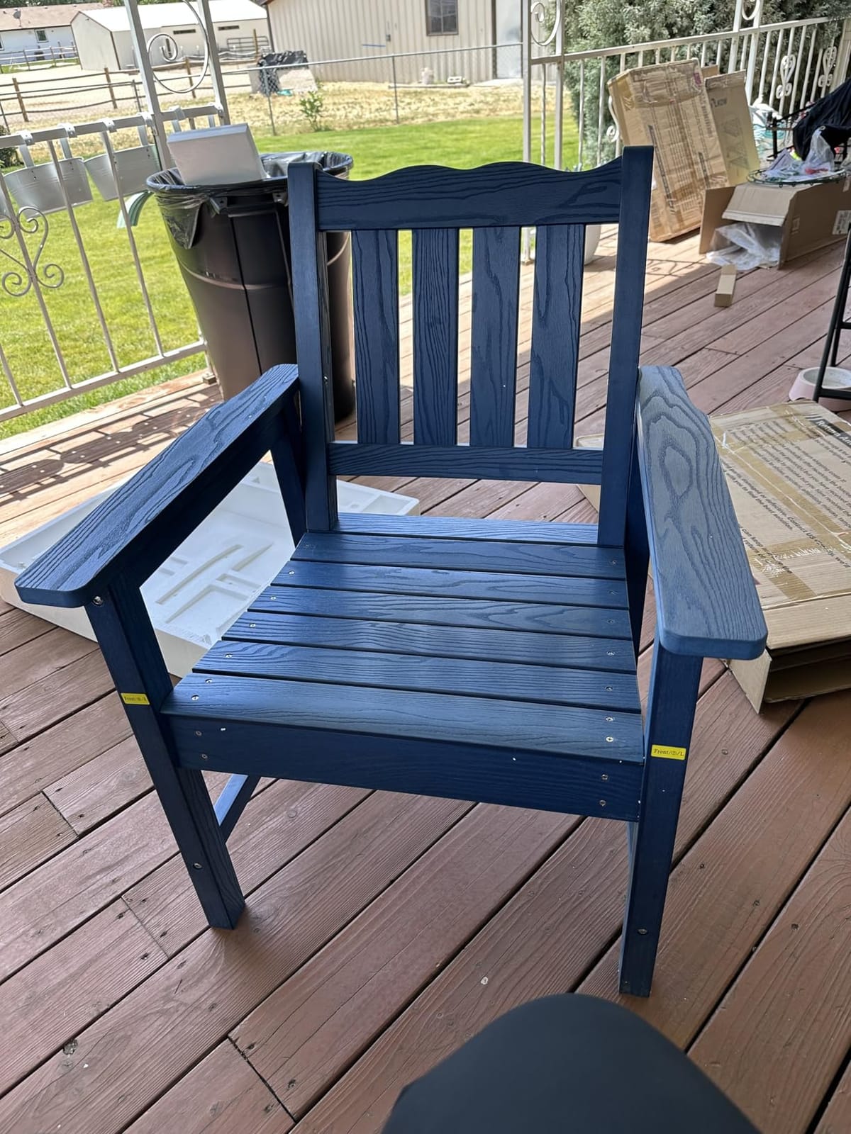 Stoog Patio Chairs Set of 2, All-Weather HIPS Outdoor Chair, Teak customer photo 1