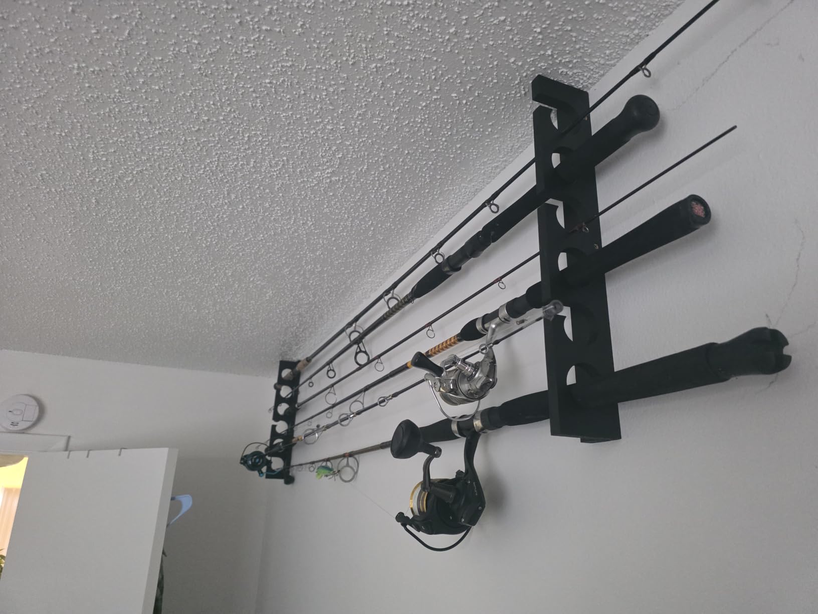 Ghosthorn Fishing Rod Holder,Wall or Ceiling Mounted Pole Rack Garage | Fishing Rod Rack Holds Up to 6 Rods,Fishing Pole Holder with Wall or Ceiling Mount Design for Garage Storage Organizer customer photo 2