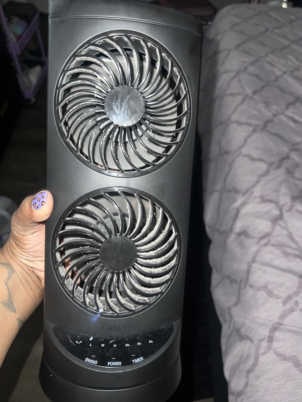 Personal Tower Cooling Fans that Blow Cold Air, 25dB Quiet Fan with 24ft/s, Standing Small Desk Fan with 3 Speeds and Timer, 60 and 110 Degree Oscillating Table Fan, Electric Floor Fan for Bedroom, Home customer photo 2