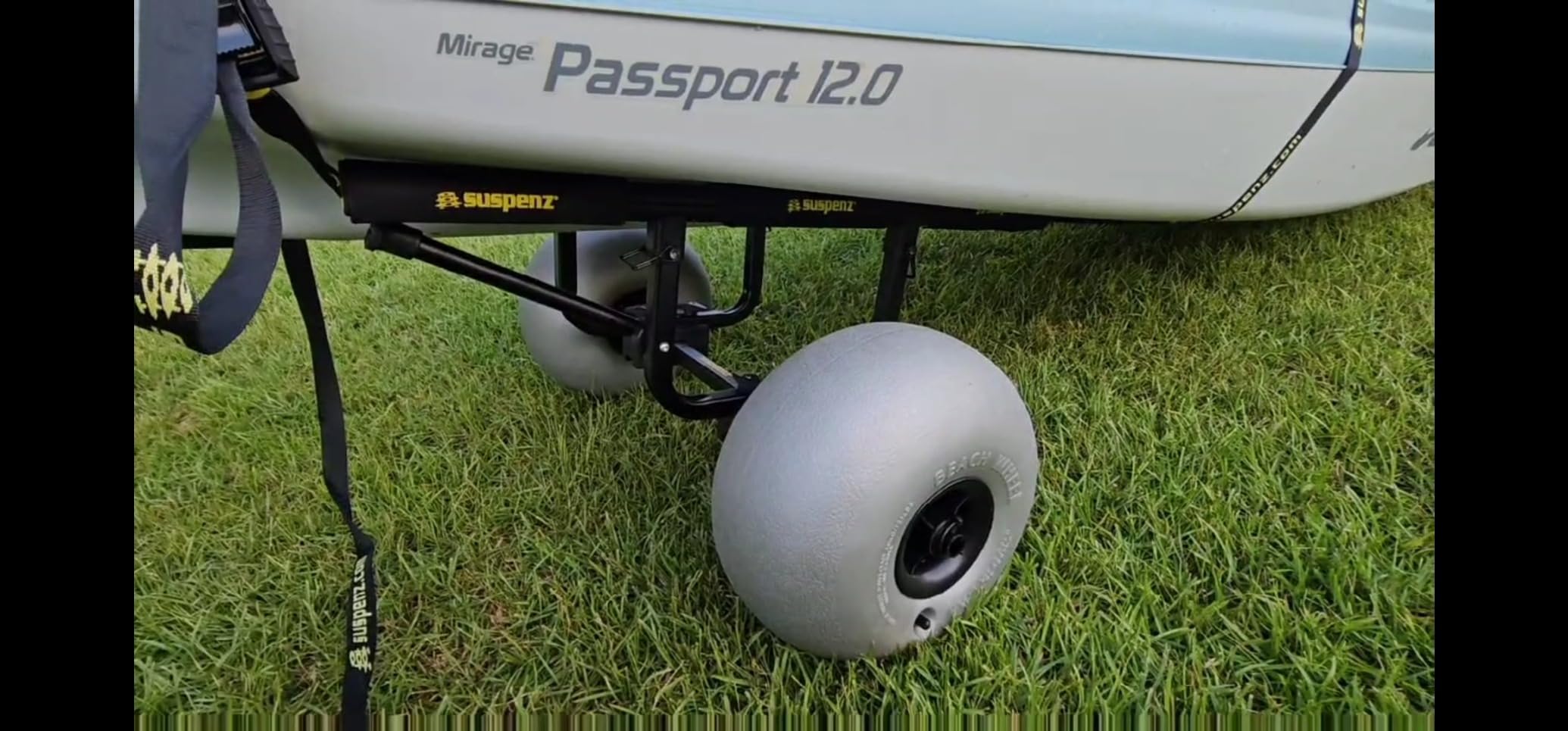 Suspenz Fishing Kayak Beach Sand Cart Trolley | Heavy Duty Canoe Carrier Trailer with Adjustable Bi-Directional Bunker Bars and Balloon Wheels | Catch-All Universal Beach Cart (22-9910) customer photo 2