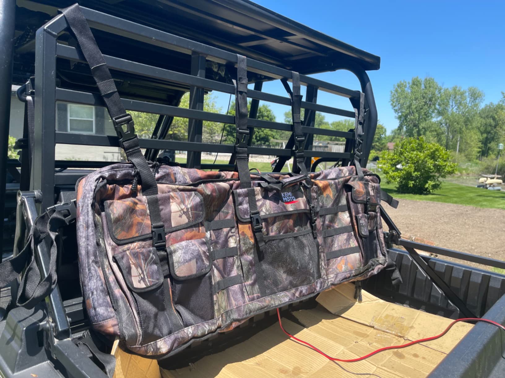 KEMIMOTO UTV Double Tool Bag, Hunting Tool Holder Rack Soft Carrier Case | Fits Most UTV Roll Cages, Storage Bag, Water-Resistant, Compatible with Polaris Ranger Mule Uforce, General UTVs customer photo 2