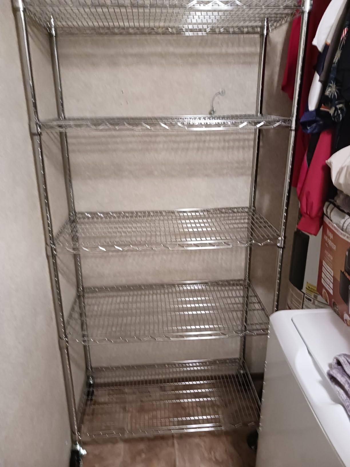 4000 LBS Heavy Duty Wire Rack, 48 x 24 x 76, 5-Tier NSF Commercial Rolling Rack with 4