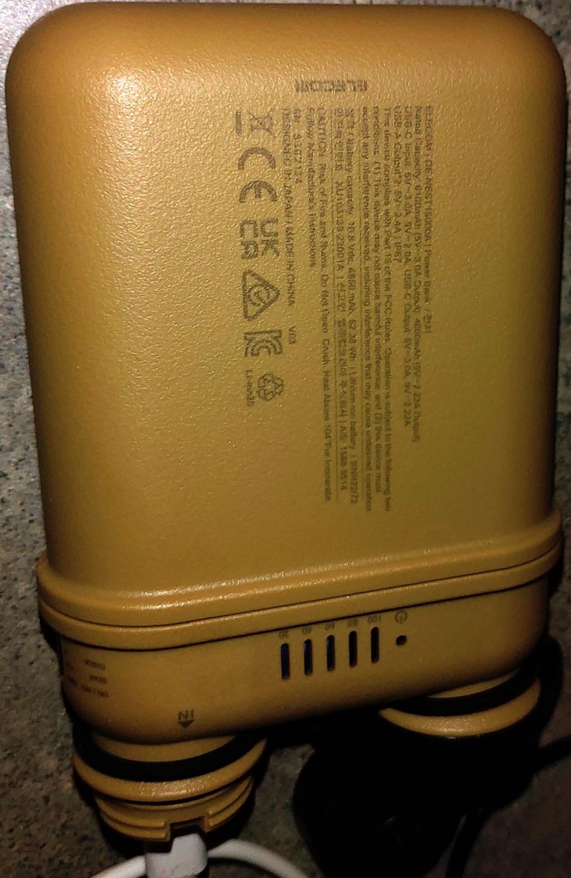 ELECOM NESTOUT Rugged Power Bank, 15000mAh Outdoor Charger, 32W USB C Fast Charging PD, Waterproof IP67, Heavy Duty Shockproof, Tactical Battery Pack for iPhone Tablet Hiking Camping Survival (Beige) customer photo 1