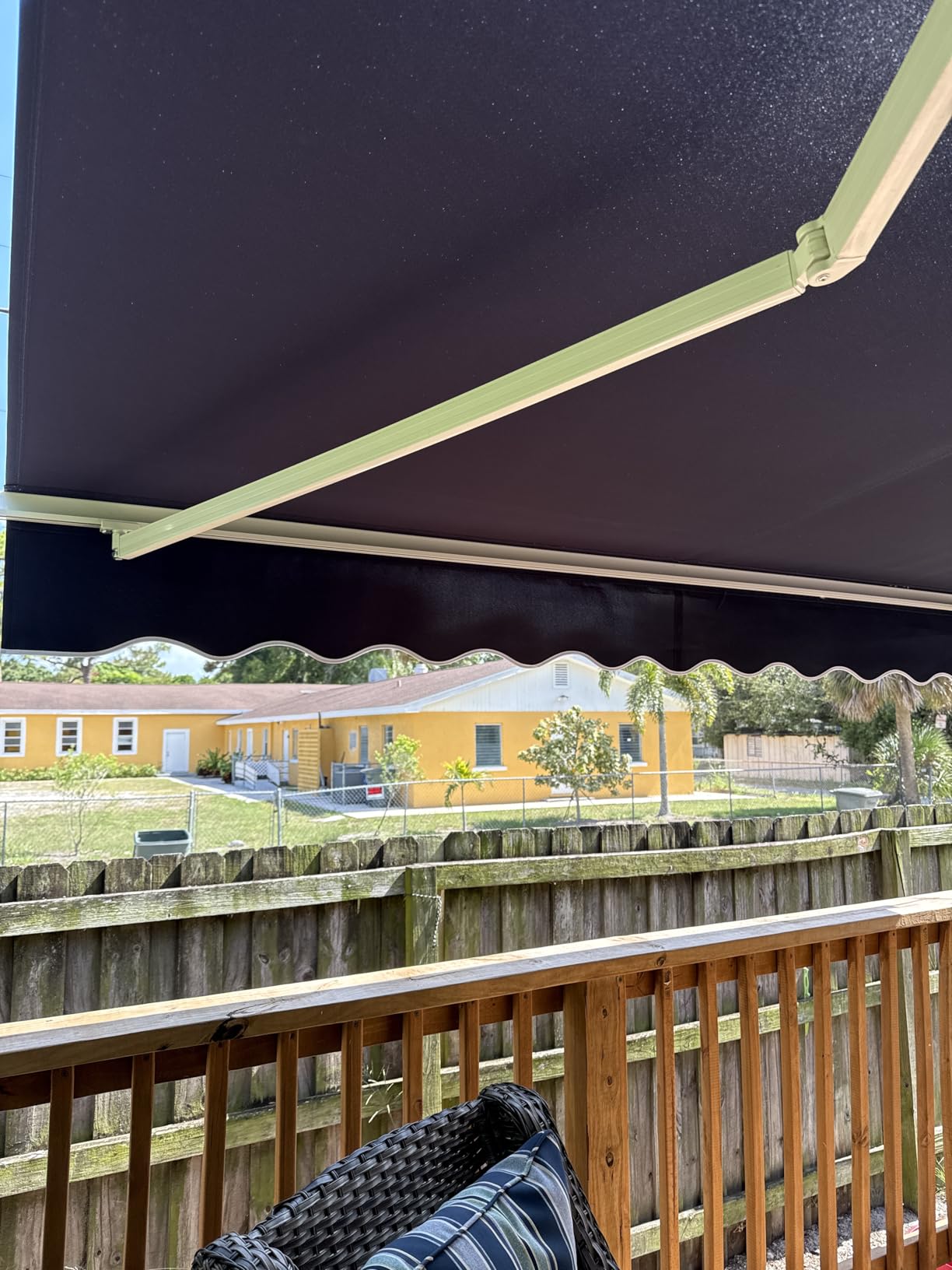 PATISOL 10'x8' Patio Manual Retractable Awning Fully Assembled, Dark Grey | Aluminum Frame, 280G Polyester, Water-Resistant, Sunshade Shelter for Outdoor Window Door Awning Deck Canopy Balcony customer photo 2