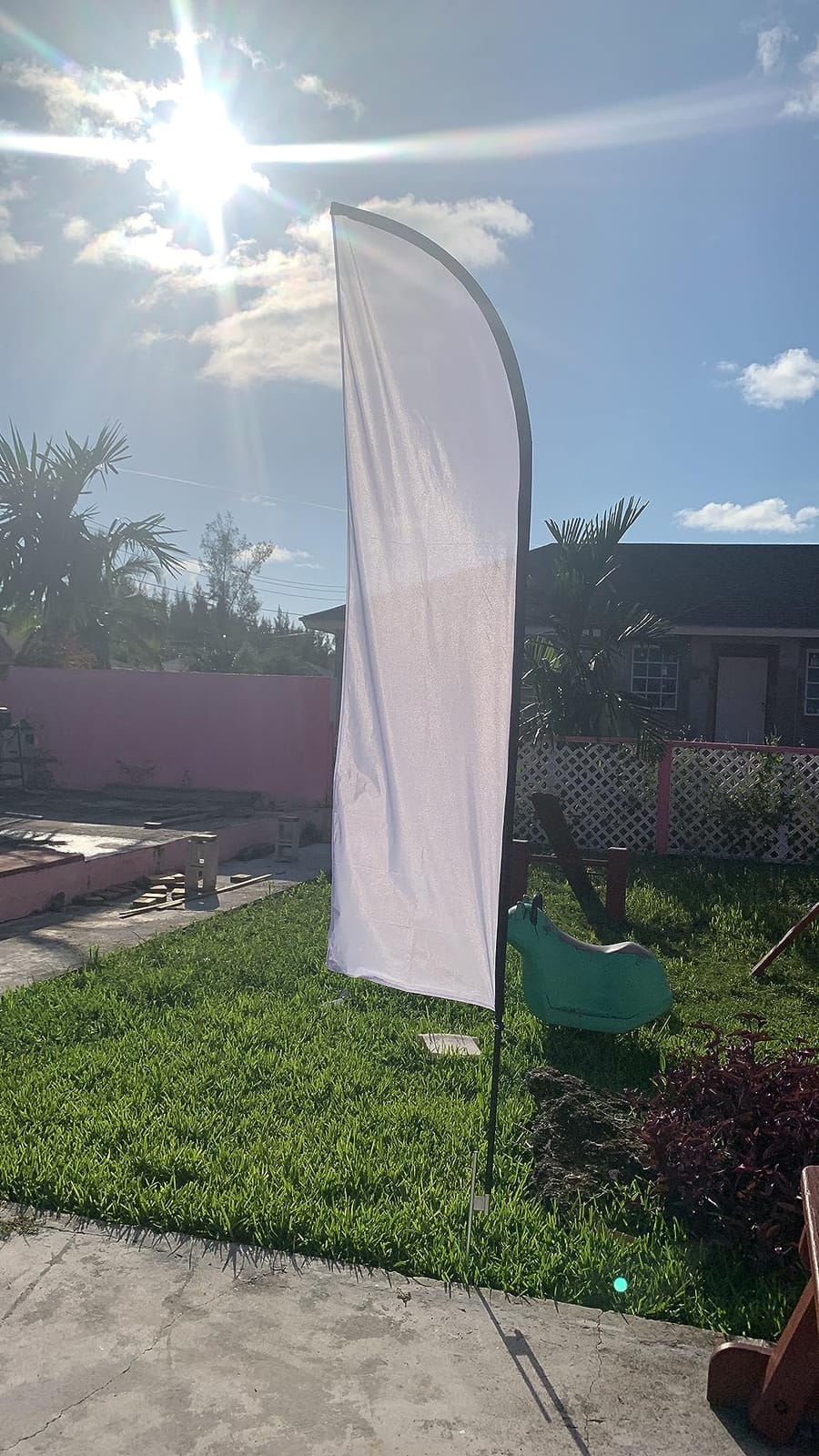 2 Pack Blank Feather Flag Banner and 12 Feet Flagpole Kit - Business Advertising Swooper Flag Pole Kit for DIY Printing with Travel Bag customer photo 1