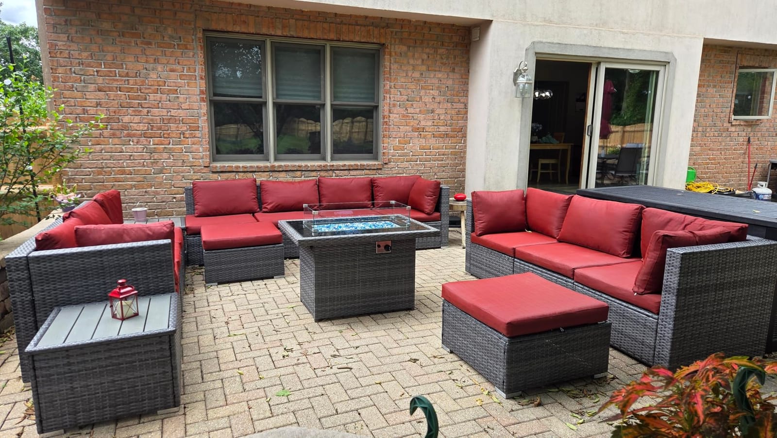 NICESOUL 8 Seater Modern Luxury Outdoor Furniture Set, Extra Large PE Wicker Patio Modular Sectional Sofa with Ottoman, 29.3'' High Back L-Shaped All-Weather Conversations, Deep Seated Grey Color customer photo 1