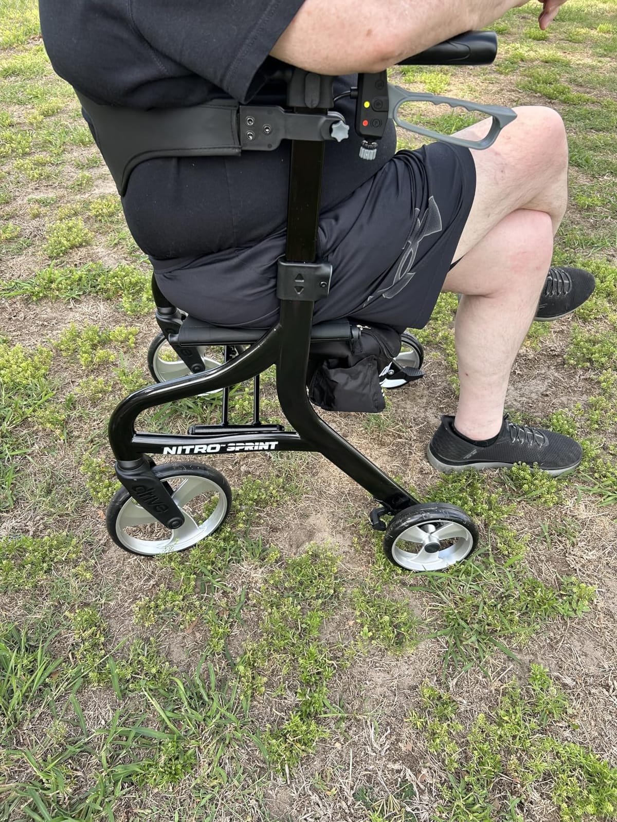 Drive Medical Nitro Sprint Rollator Walker with Seat, Tall Height, Blue | Lightweight Rollator with Large Wheels Offers Foldable, Four Wheel Support for Tall Users Every Single Day customer photo 1