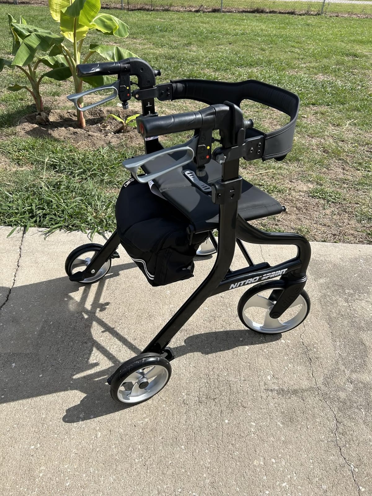 Drive Medical Nitro Sprint Rollator Walker with Seat, Standard Size, Red | Lightweight Rollator with Large Wheels Offers Compact Folding Design for Standard Size Everyday Comfort customer photo 2
