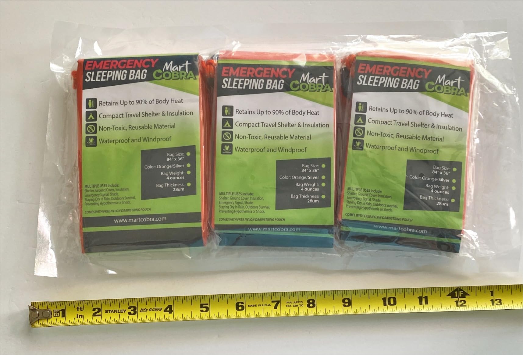 Emergency Sleeping Bag Mylar Bivy Sack Thermal Heat Survival Gear & Supplies | Shelter Cold Weather Power Outage Hiking Backpacking Bug Out Snow Winter Storm First Aid Reusable Bivvy Reflective Camping customer photo 1