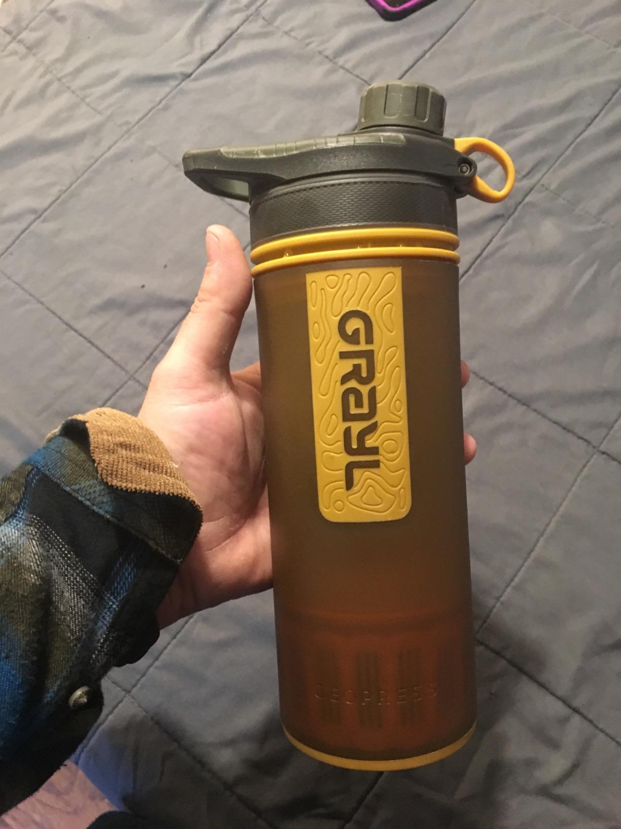 GRAYL GeoPress 24 oz Water Purifier & Water Filter Bottle, Black Camo | Purifies & Filters Water in 8 Seconds for Hiking, Backpacking, Camping, Survival & Travel, Removes Viruses & Bacteria customer photo 2