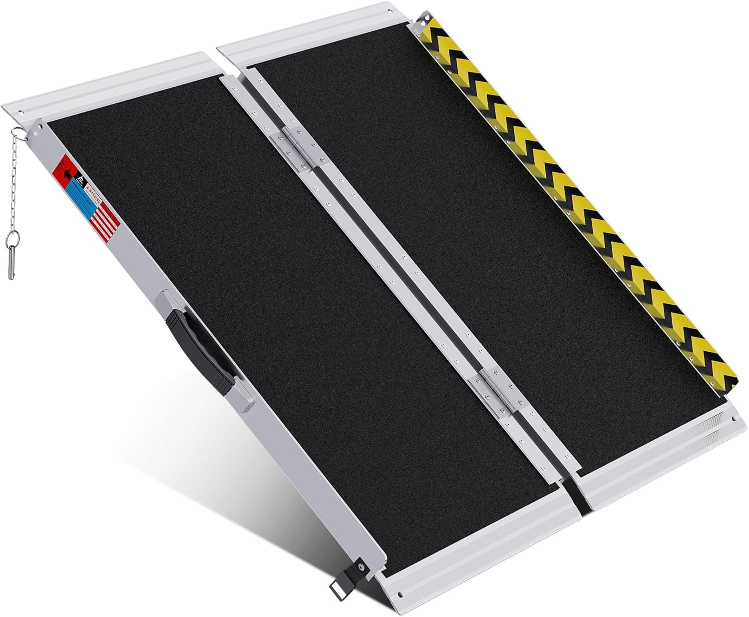 WHALEMOTOR Portable Wheelchair Ramp 5FT, Anti-Slip Aluminum Folding Portable Ramp, Wheelchair Ramps for Home, Weight Capacity Up to 800 LBS, with Transition Plates Above and Below, Loading Dock Plates customer photo 2