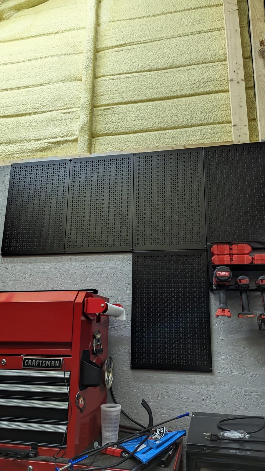 TORACK 3 PCS Metal Pegboard Panels for Garage Wall Utility Tools Storage Pegboard for Workbench, Modular Peg Board Tool Organizer Board Kit(Pack of 3, Black) customer photo 2