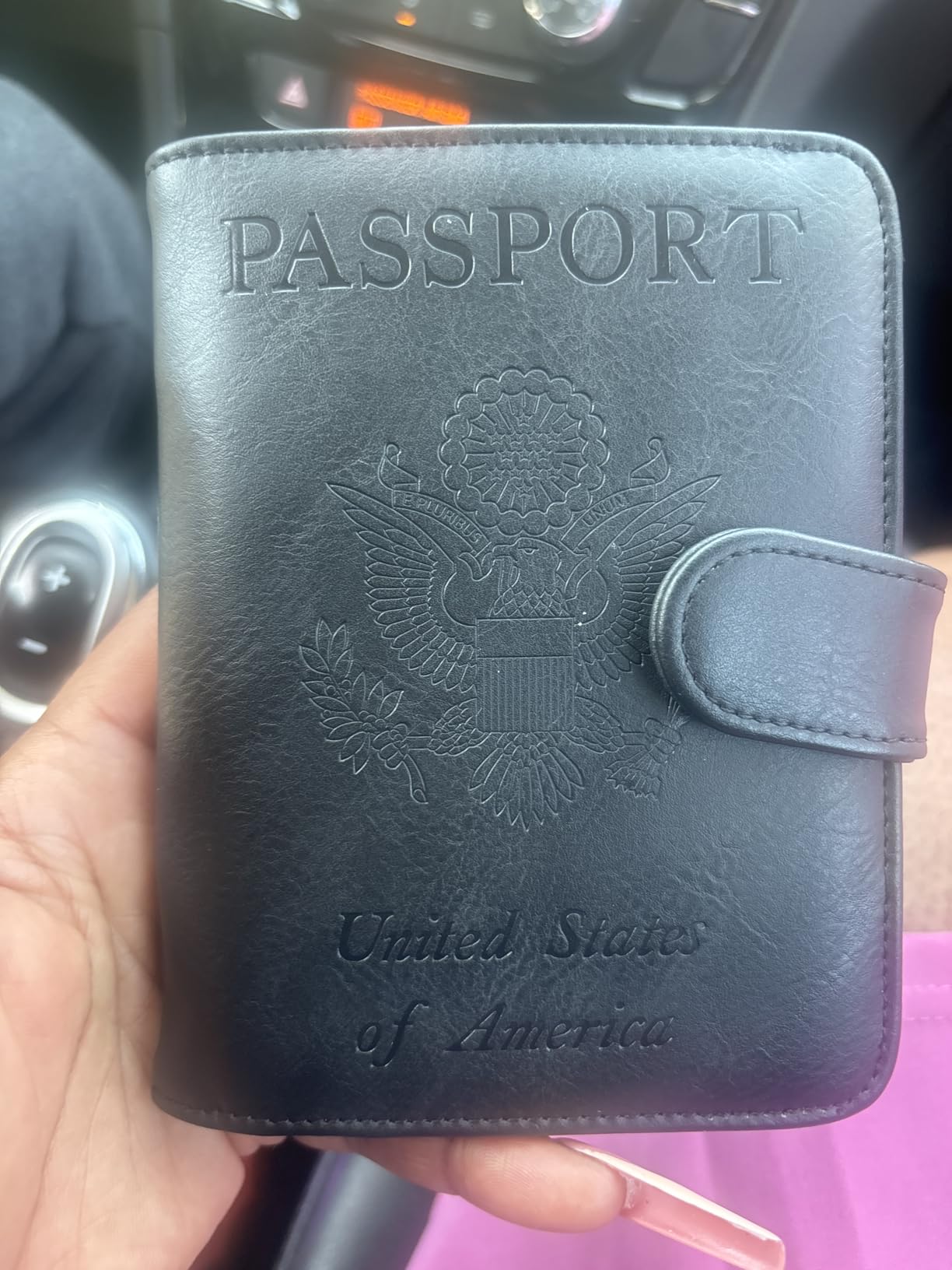 Airtag Passport Holder for Travel, Rfid Passport Cover Wallet customer photo 2