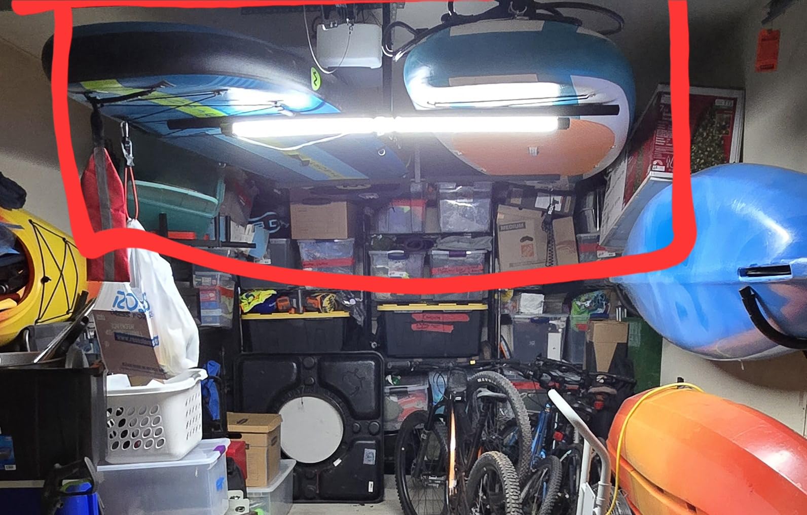 GoSports Kayak Rack for Garage Ceiling Mount - Adjustable Storage Hangers for 2 Kayaks, SUPs, or Surfboards customer photo 2