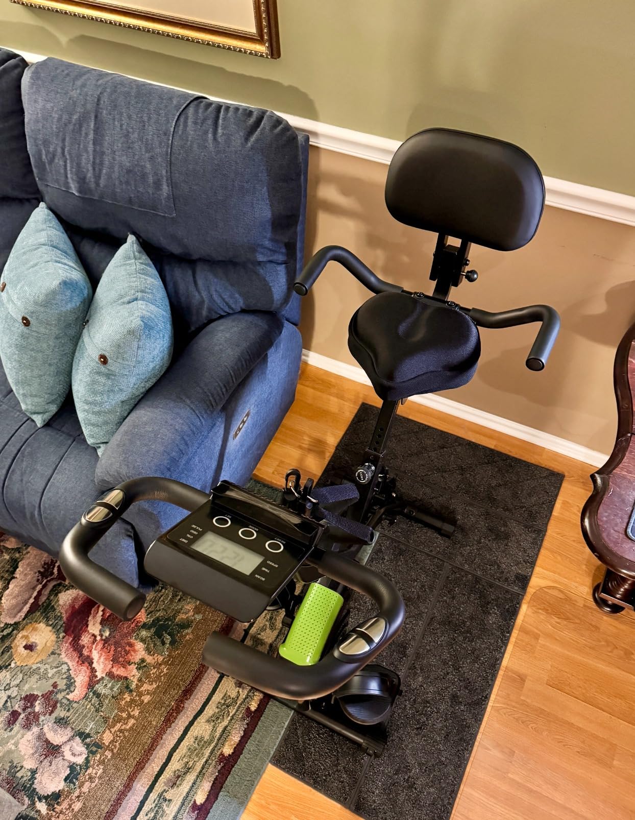 Caromix Folding Exercise Bike, 5 in 1 Stationary Bike with 16-Level Adjustable Magnetic Resistance, 330LB Capacity Indoor Workout Bike, Foldable Exercise Bike for Seniors and Adult customer photo 1
