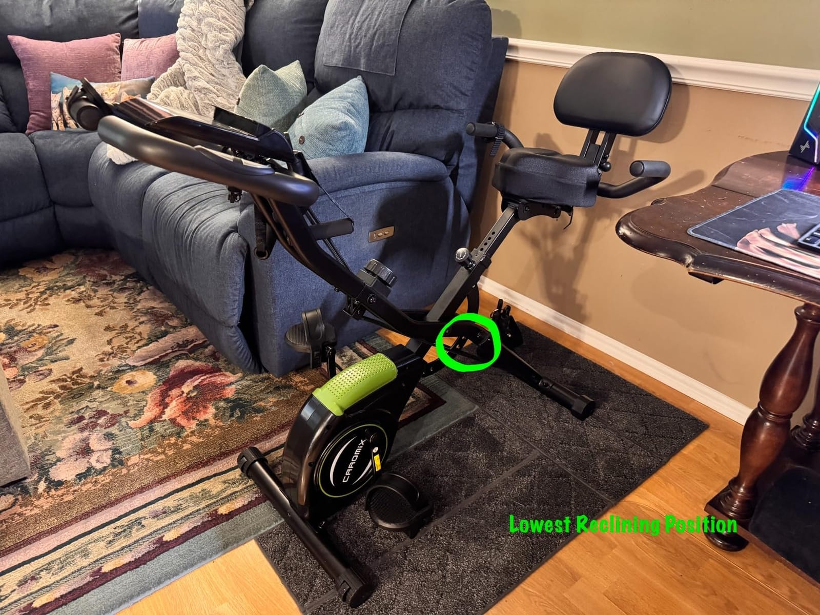 Caromix Folding Exercise Bike, 5 in 1 Stationary Bike with 16-Level Adjustable Magnetic Resistance, 330LB Capacity Indoor Workout Bike, Foldable Exercise Bike for Seniors and Adult customer photo 2
