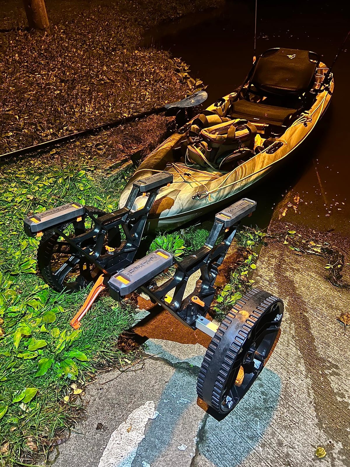 YakAttack Kayak Carts with Adjustable Frame & Wheel Options | All-Terrain, Sand & Solid Tire Variations | Durable Folding Transport System for Kayaks & Canoes | Made in USA customer photo 1