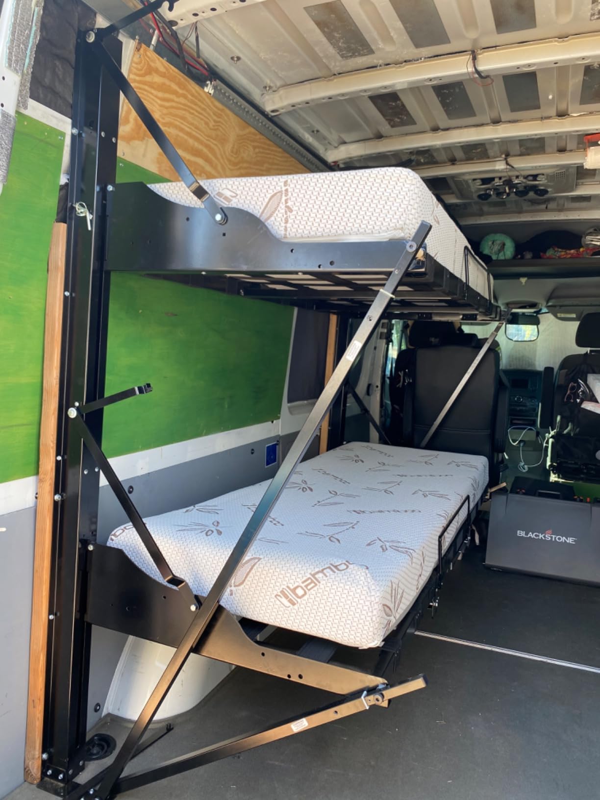 RecPro Double Folding RV Bunk Bed with Safety Rail (with Bunk Mattress) | Space Saving, Secure Wall Mount, Heavy Duty Steel Frame customer photo 1