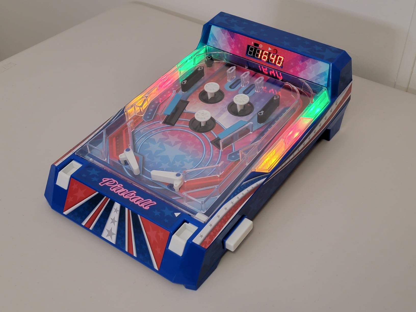 Merchant Ambassador Retro Arcade Electronic: Pinball - Tabletop Game, Vibrating Bumpers, LED Lights, Sound Effects, 1 Player, Ages 6+ customer photo 1
