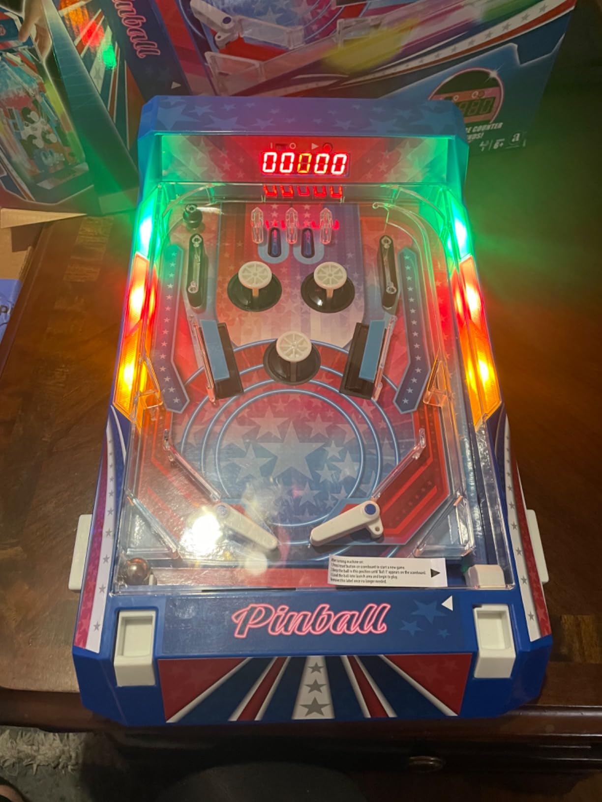 Merchant Ambassador Retro Arcade Electronic: Pinball - Tabletop Game, Vibrating Bumpers, LED Lights, Sound Effects, 1 Player, Ages 6+ customer photo 2