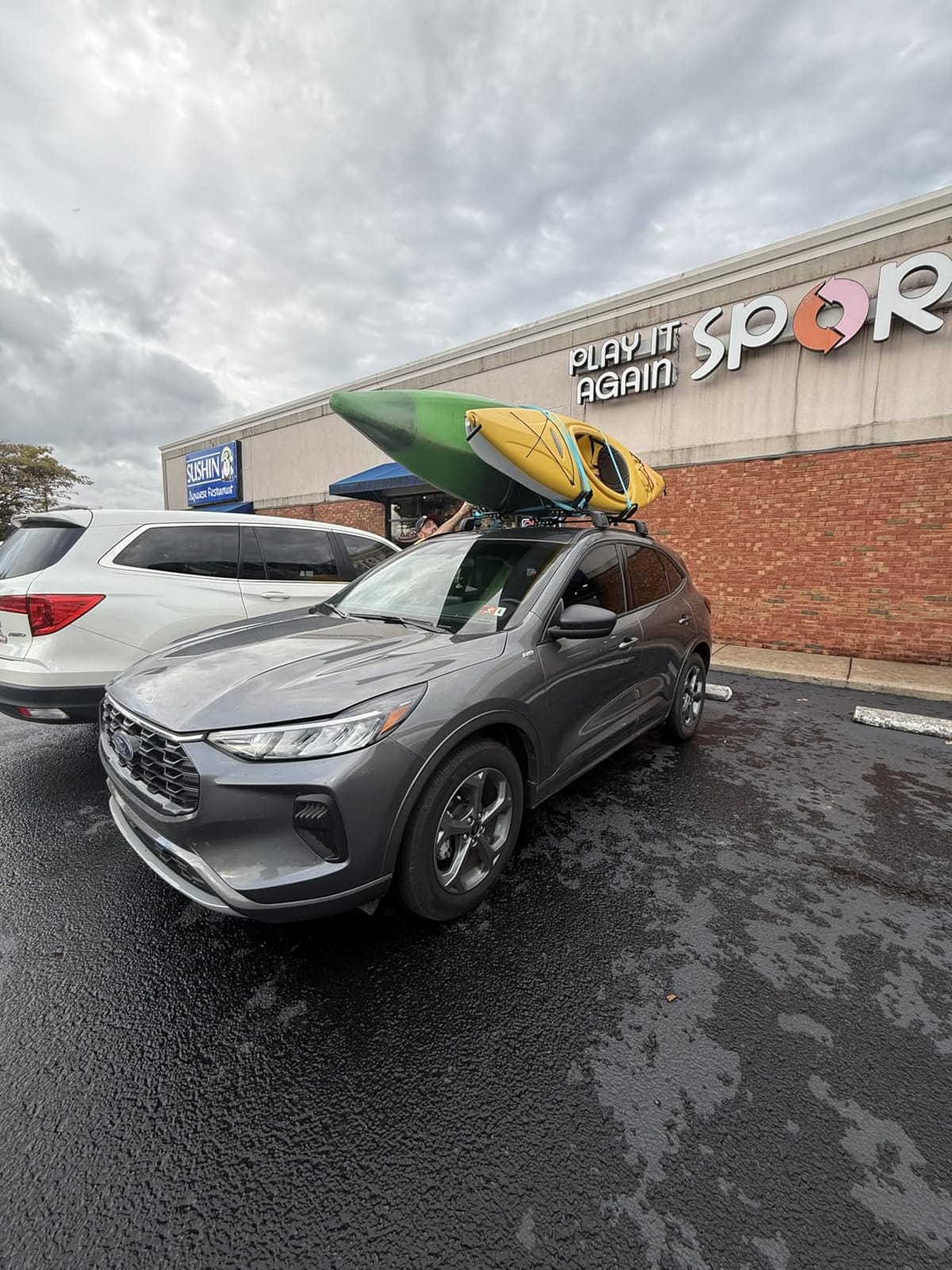 2 Pairs Kayak Roof Rack for Car Top Roof Mount Carrier | J Cross Bar, Canoe Boat Compatible customer photo 2