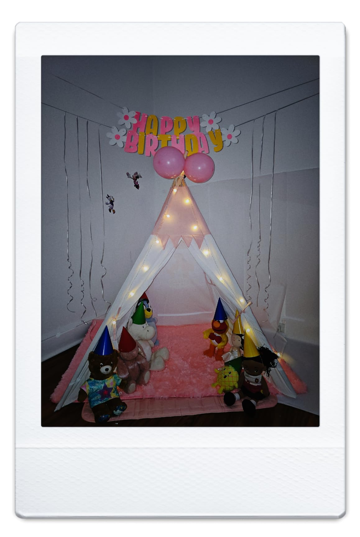 besrey Teepee Tent for Kids, Cotton Play Tent with LED Lights | 47.2