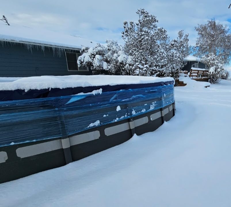 POOLHACKER 2026 Upgrade 24FT Round Winter Pool Cover for Above Ground Pools | 4 Foot Overlap, Extra-Thick 185 GSM Fabric, Handles -10°F Weather, Windproof, Tear-Resistant, Waterproof, UV Protection customer photo 2