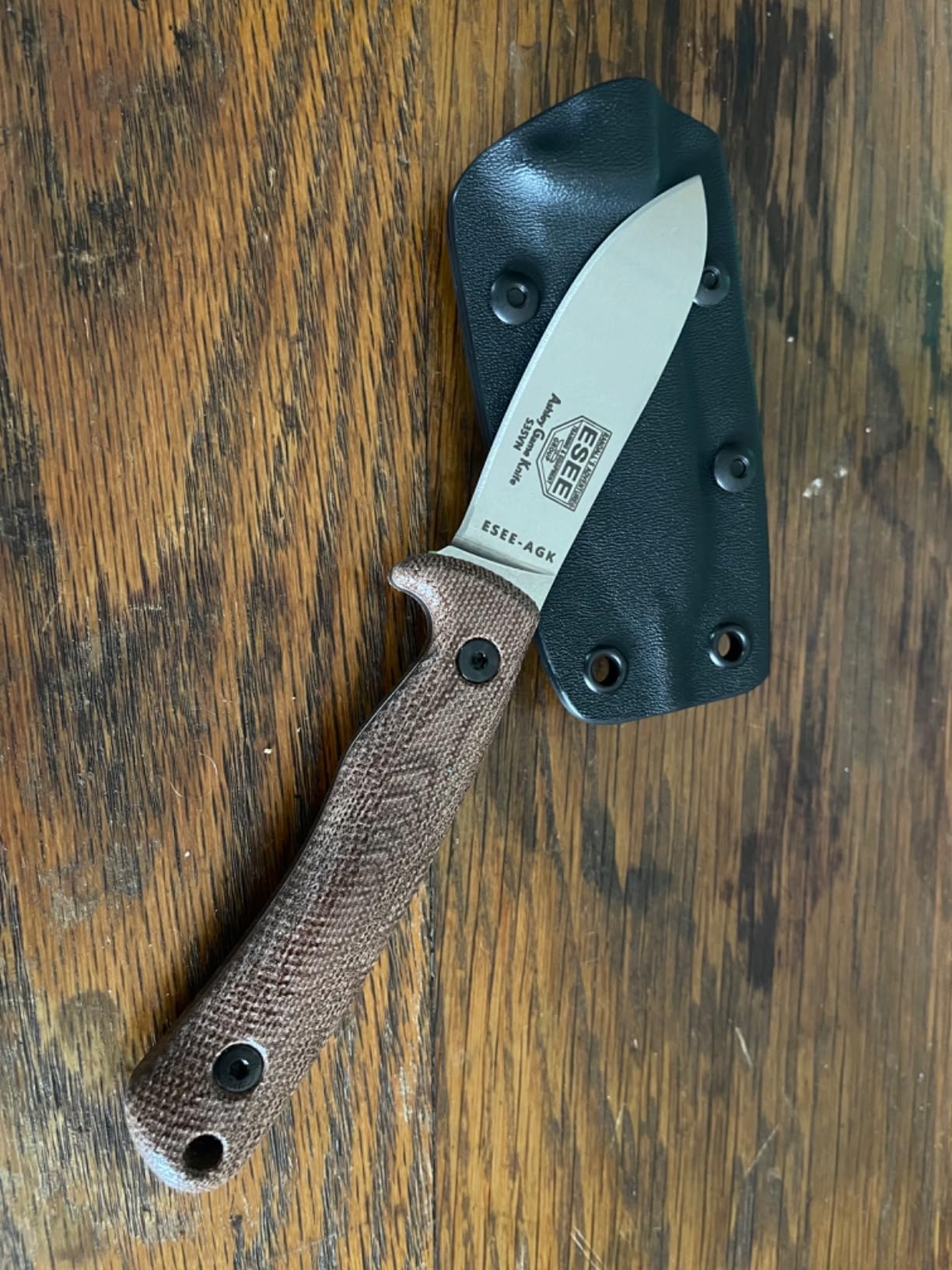 ESEE Knives Ashley Game Hunting Skinning Knife w/Sheath, Made in USA (Brown/S35V/Kydex Sheath) customer photo 1