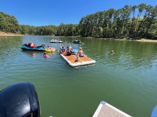 Island Hopper Patio Dock 15ft Inflatable Dock - Durable PVC, 2000+ lb Capacity - Lake Floats with Non-Slip EVA Foam for Safe Use - Inflatable Floating Dock for Lake Includes Electric Pump & Ladder customer photo 1