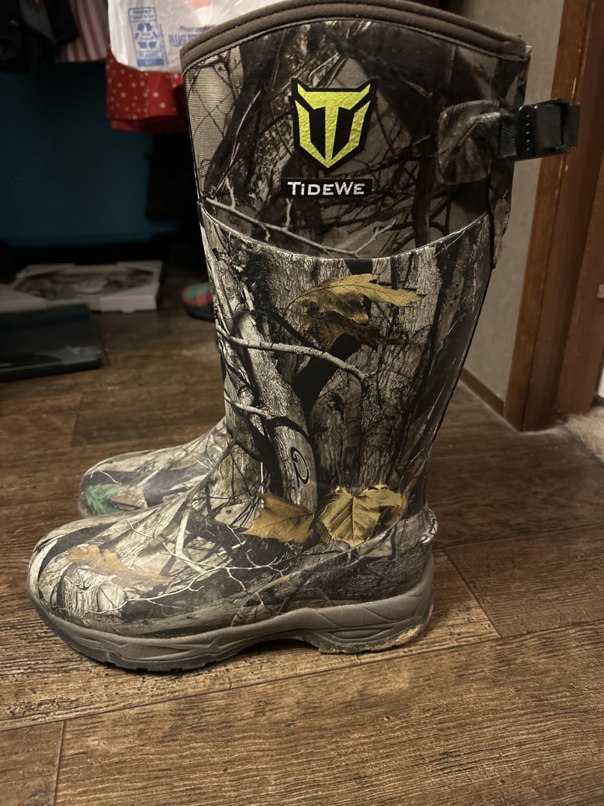 TIDEWE Rubber Hunting Boots, Waterproof Insulated Sturdy Outdoor customer photo 1