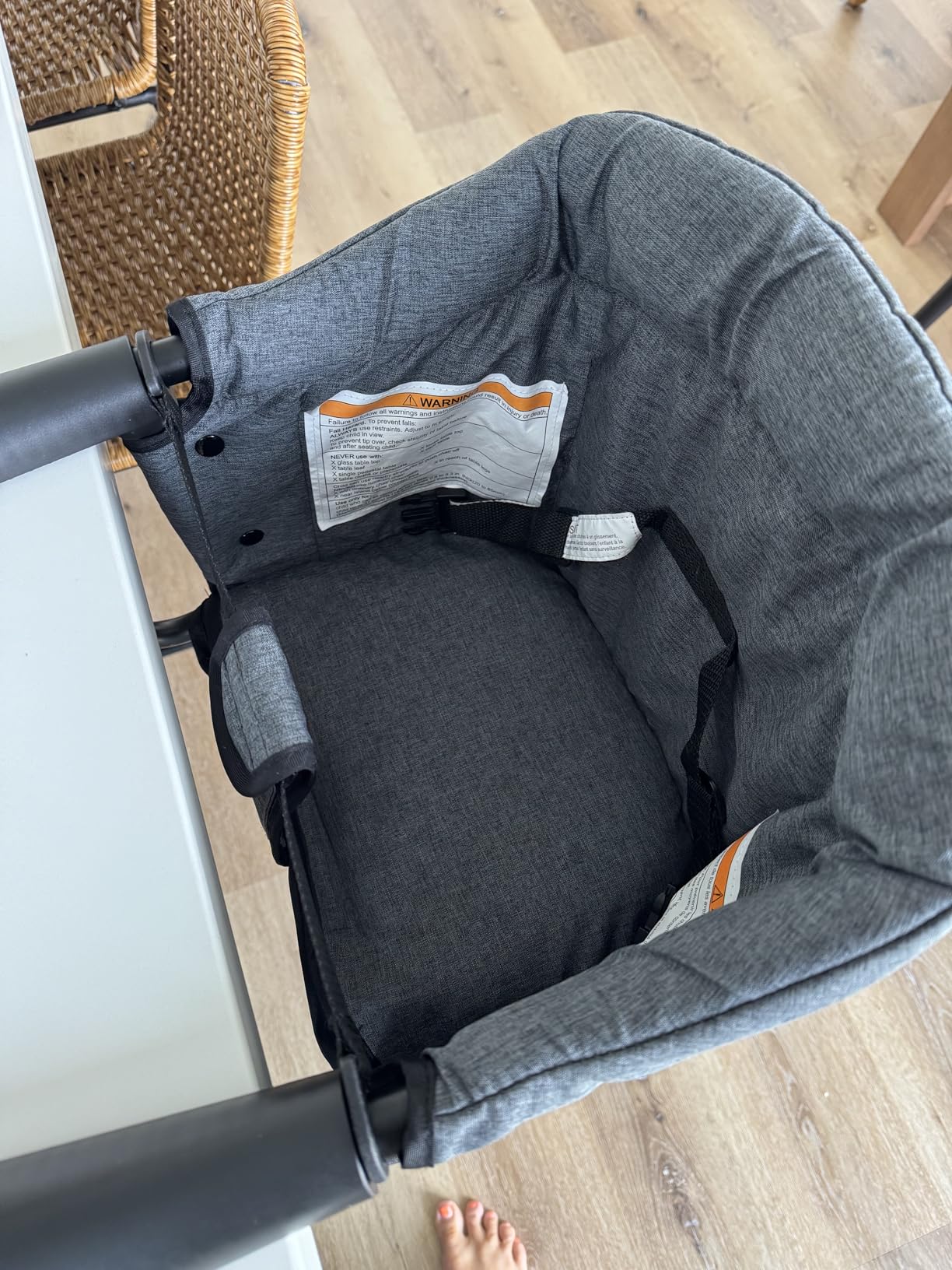 Hook-On High Chairs - Portable & Foldable for Babies 6-36 Months, Family & Travel Use with Carry Bag (Grey) customer photo 2