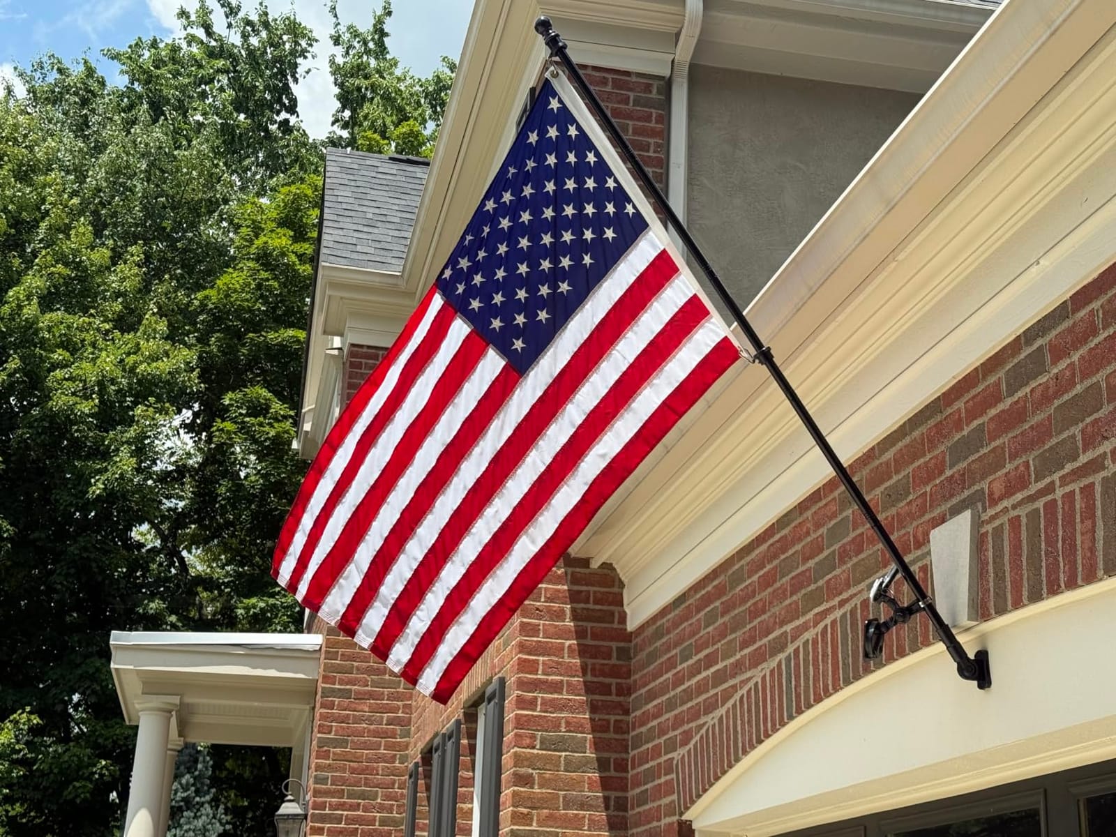 Heavy Duty Stainless Steel Flag Pole Kit - 180° Adjustable Bracket, 6 FT Ultra-Thick Flagpole customer photo 2