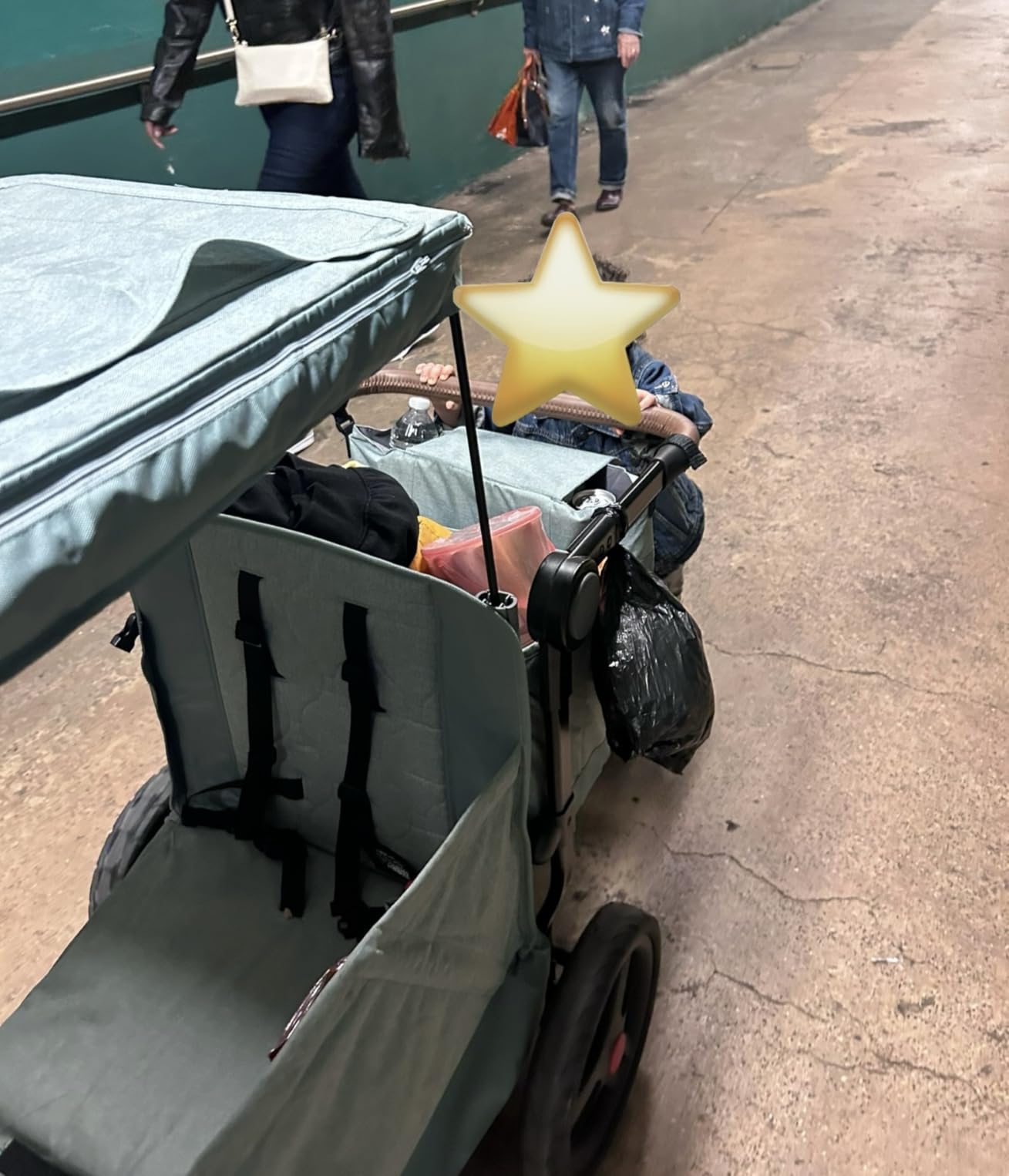 Radio Flyer Atlas Stroll 'N Wagon, Sage Green, for Ages 1+ | 3-in-1 Push or Pull Versatility, One-Hand Fold, UV Canopy, 5-Point Harnesses, Rubber Wheels, Storage Capabilities customer photo 2
