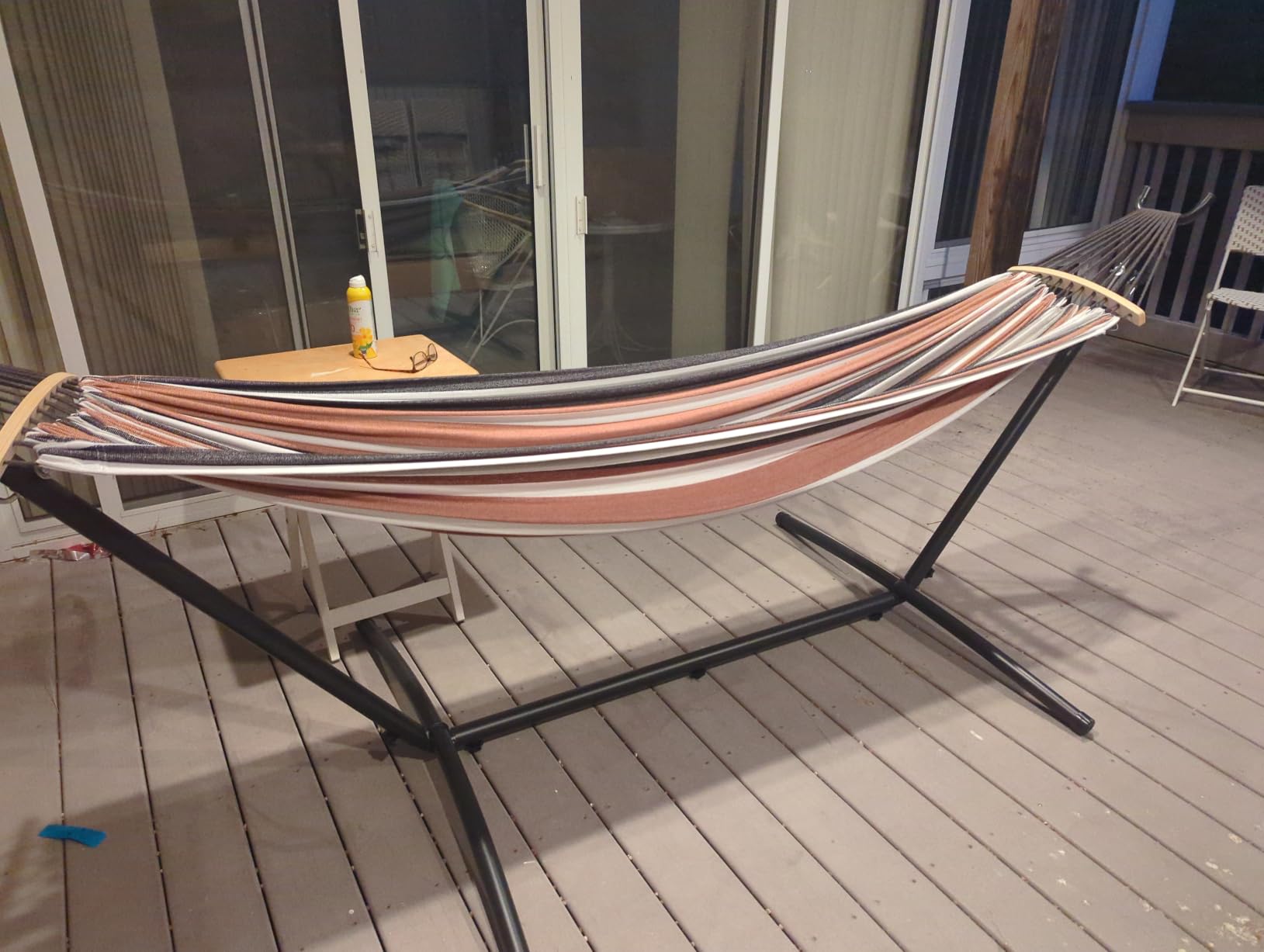 SZHLUX Hammock with Stand for Outside,Hamaca Con Base | 450lb Capacity Steel Stand, Premium Carry Bag Included and Two Anti Roll Balance Beam customer photo 2