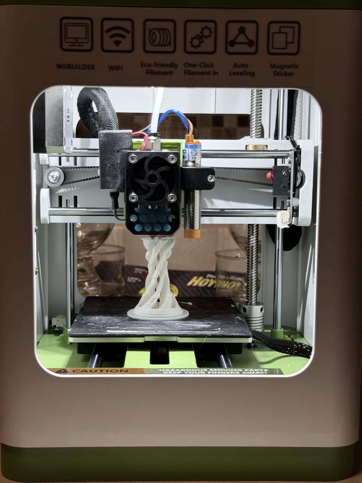 Fully Assembled Mini 3D Printer for Kids and Beginners - Complete Starter Kit with Auto Leveling 3D Printing Machine, 10M PLA Filament, and SD Card - WiFi 3D Home Printer for MAC Windows Linux (Green) customer photo 1