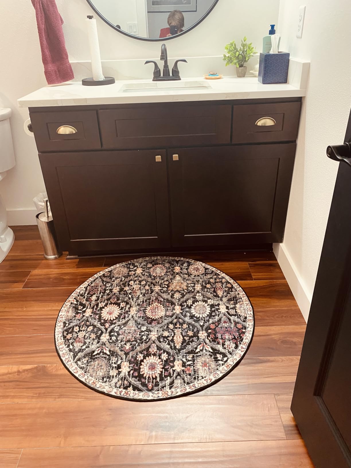 Lahome Moroccan Washable Area Rugs 8x10, 8x10 Rugs for Living Room Bedroom, Non Slip Low Pile Distressed Stain Resistant Rug for Kids Pets High Traffic Areas Elise, Burnt Orange customer photo 1