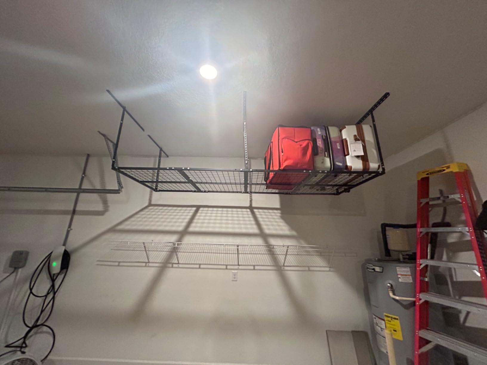 Soywey 3 x 8FT Overhead Garage Storage Rack, Adjustable Ceiling Storage Racks, Garage Shelving Heavy Duty Storage Organizer System, Load 600LBS Weight (Black) customer photo 2