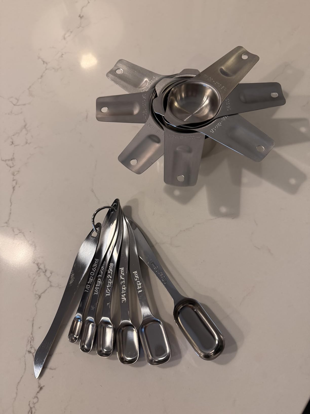 Spring Chef Stainless Steel Measuring Cups and Spoons Set of 14 w/Leveler | Nesting Metal Measuring Cups for Kitchen & Rectangular Teaspoon & Tablespoon Measuring Spoons for Dry and Liquid Ingredients customer photo 1