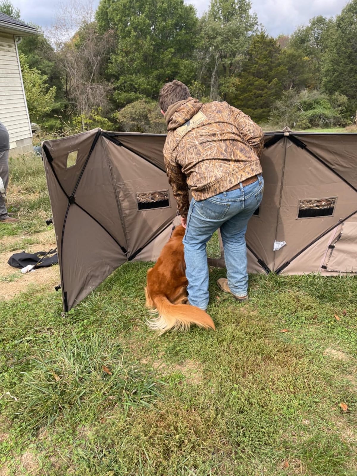 TIDEWE Duck Hunting Blind, Portable Duck Panel Blind, Next Evos Camo, 3-4 Person, Waterfowl Hunting, Connectable Panels, Brush Loops, Silent Dog Door, 13 lb Lightweight, Carry Bag customer photo 2