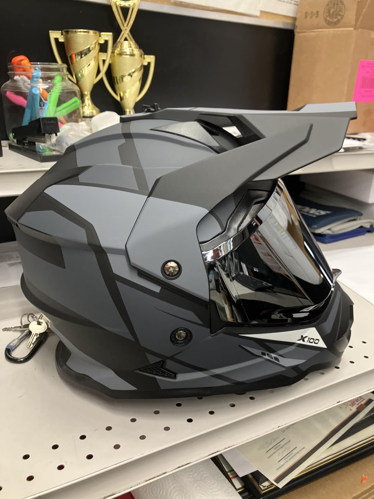 Orthrus Dual Sport Adventure Motorcycle Helmet DOT Certified for Adults, UV Protected Dual Visor & Intercom Slot, ATV UTV Dirt Bike Snowmobile Off Road Helmets customer photo 1