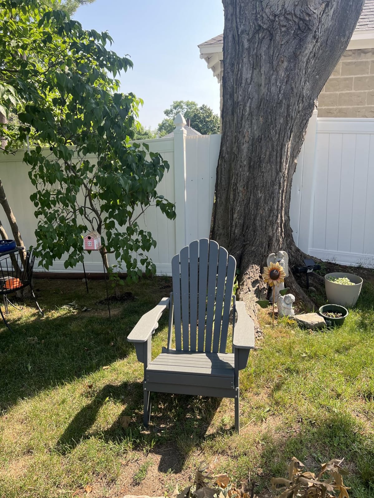 Plawdlik Oversized Folding Adirondack Chair, HDPE All-Weather Patio Chair with 2 Cup Holders, High Back Wide Seat Fire Pit Chair for Outdoor Lawn Garden, NavyBlue customer photo 2