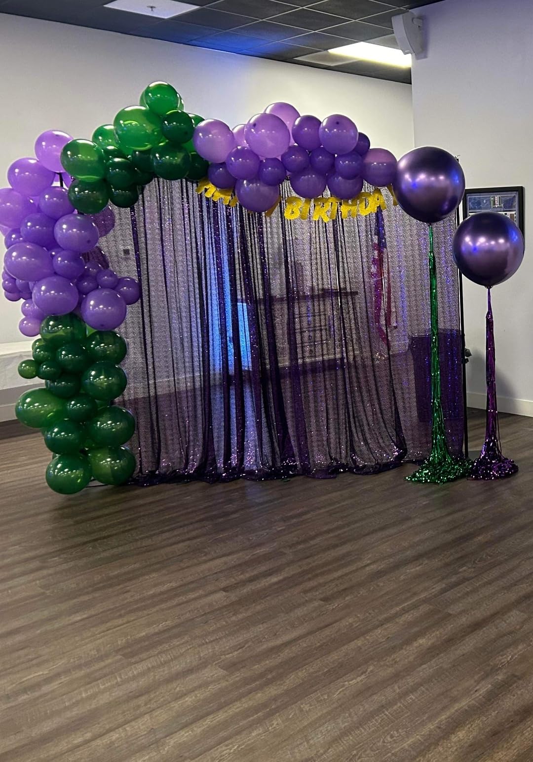 HYJ-INC Pipe and Drape Photography Backdrop Stand Kit Adjustable Photo Background Stand 10ft x 6.5ft with Metal Base for Parties Weddings Birthday Party Events Photo Booth customer photo 1