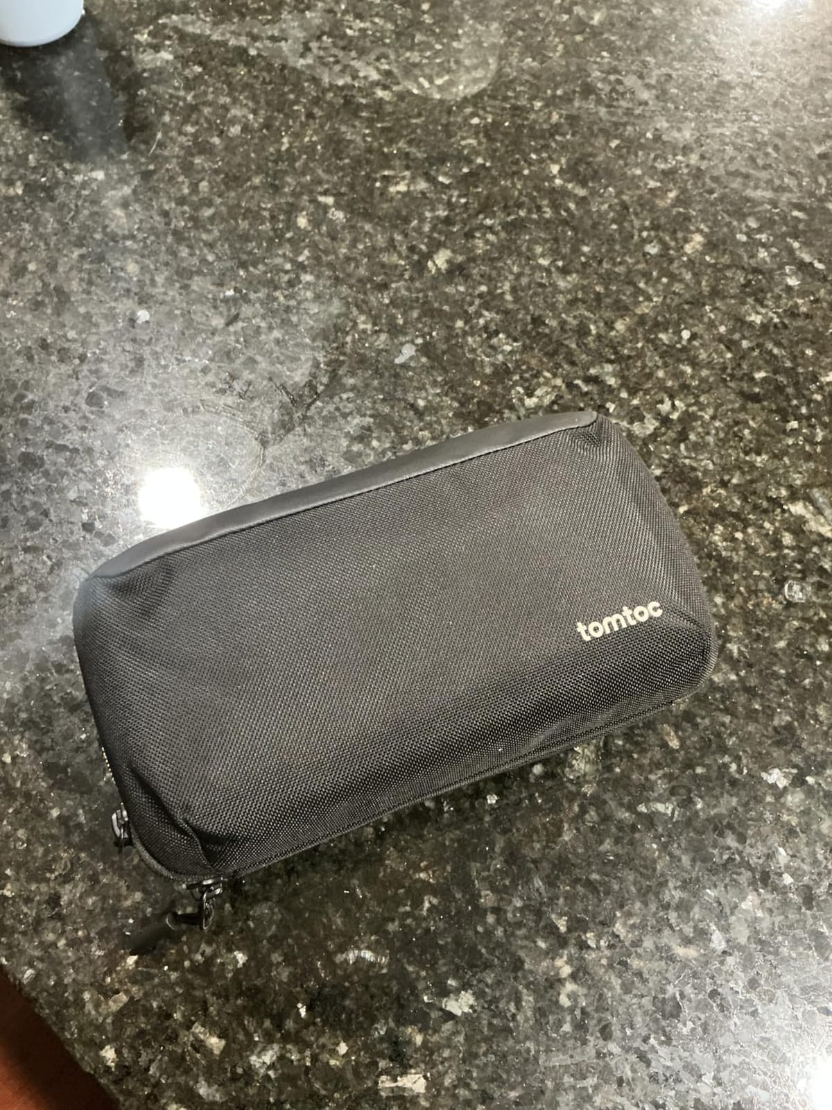 tomtoc Travel Cable Organizer Pouch, Electronics Accessories Organizer Portable Waterproof Double Accessories Carry Case for Cord, Charger, Cables, USB Drive, Black customer photo 1